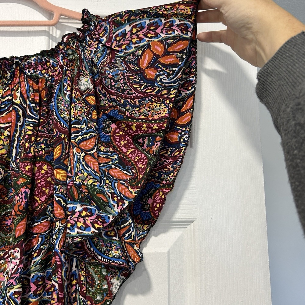 Karma Highway Women's One Size Flutter Sleeve Top Colorful 100% Viscose NWOT - Picture 4 of 10